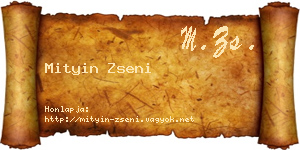 Mityin Zseni névjegykártya